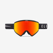 Electric Roteck goggle with matte black frame and strap. Electric bolt logo. Lens color red auburn best for bright sunny conditions