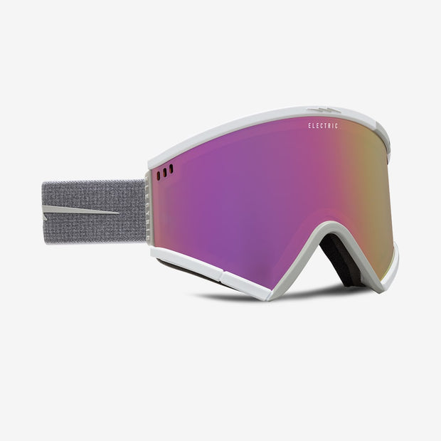 Electric Roteck snow goggle in matte white. unisex large fit goggle