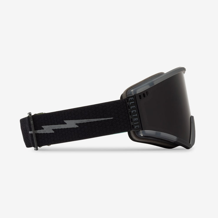 Electric Roteck snow goggle in matte stealth black. Dark onyx lens for bright sunny conditions.