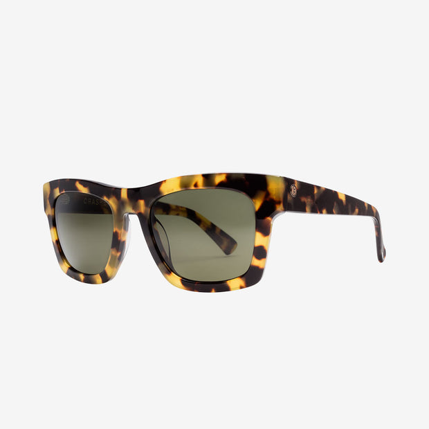 Electric Men's and Women's Sunglasses - Crasher - Gloss Spotted Tort / Grey Polarized - Chunky Square Sunglasses